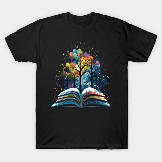 Winter And Book T-Shirt by JH Mart